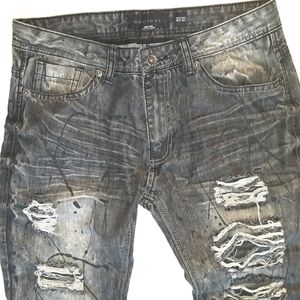 Decibel Black Distressed Acid Wash Jean's 32×32